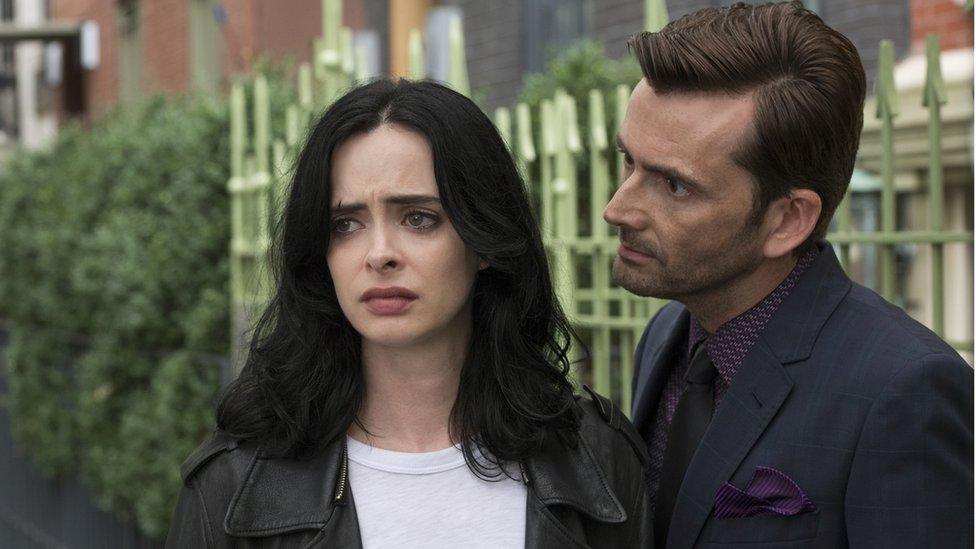 Jessica Jones and David Tennant