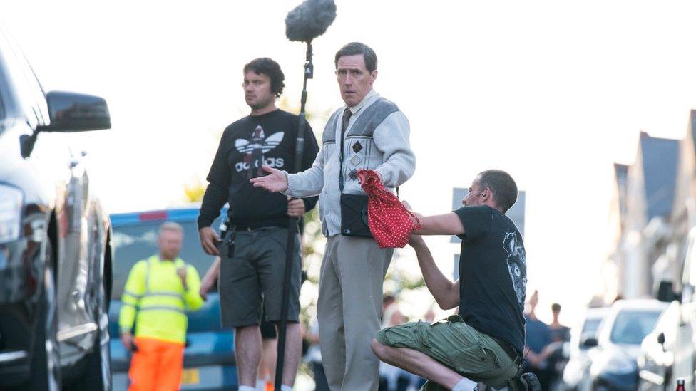 Rob Brydon filming Gavin and Stacey in Barry