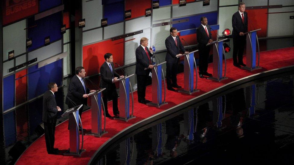 Candidates on stage