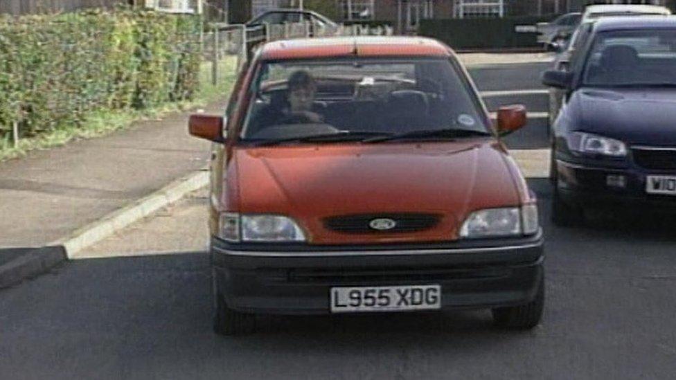 Red Ford car