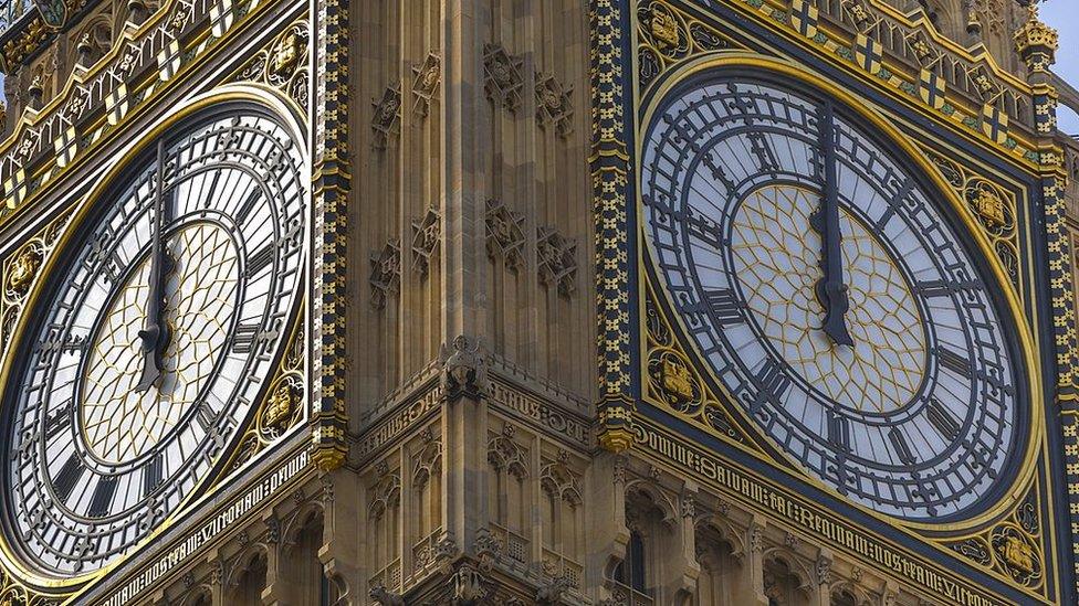 Close up of the Big Ben clock face in 2013