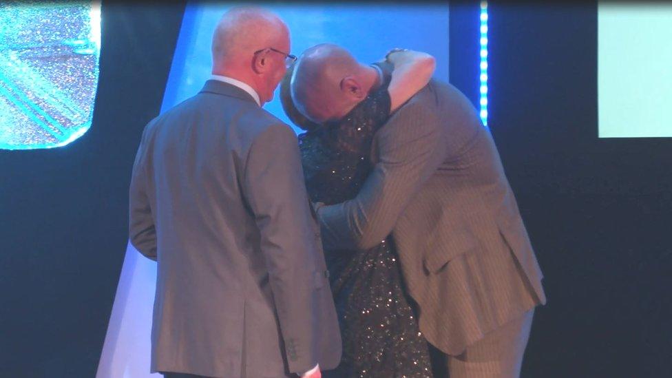 Gareth Thomas with his parents