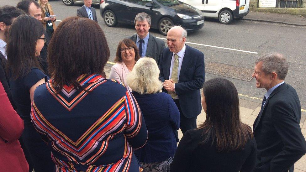 Vince Cable at conference