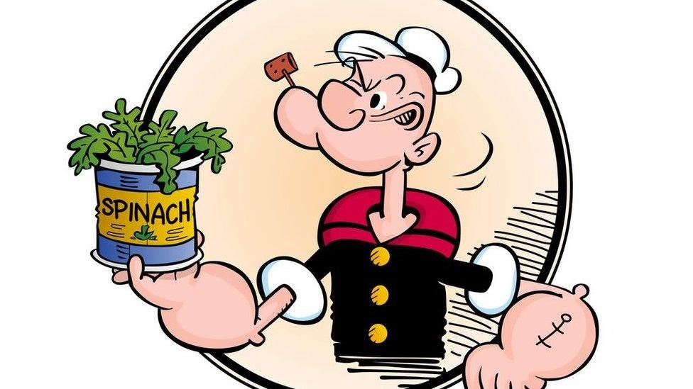 Popeye eating spinach