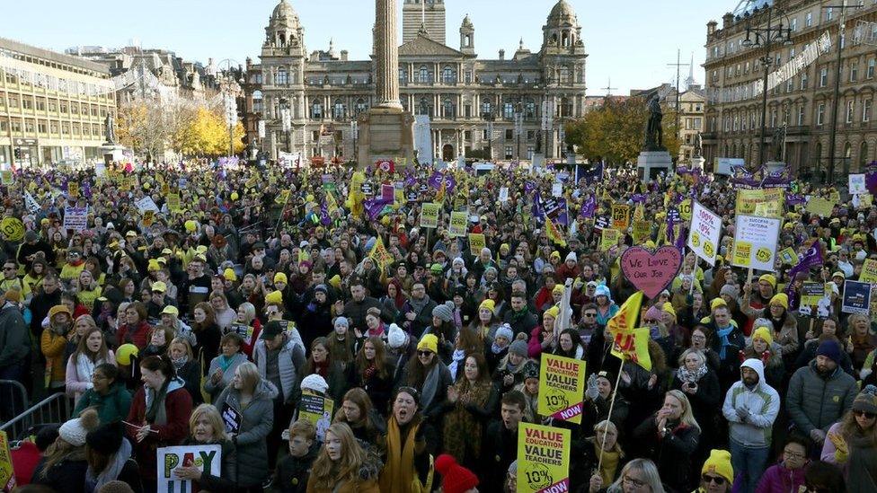 Marchers in George Square