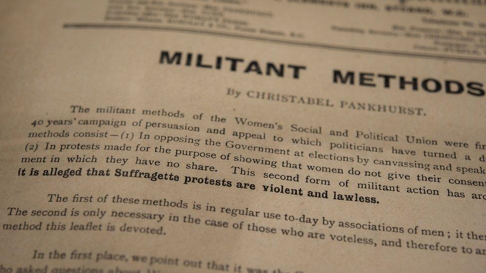 An essay by Christabel Pankhurst titled "militant methods"