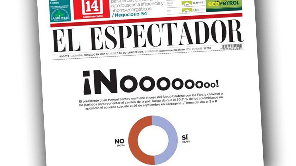 El Espectador's front page