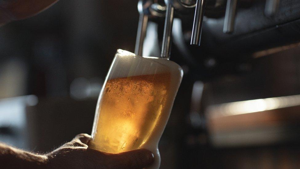 Pint being poured on draught