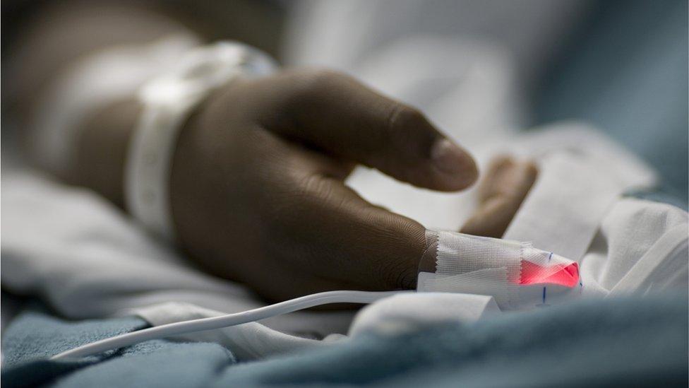 Patients in hospital bed