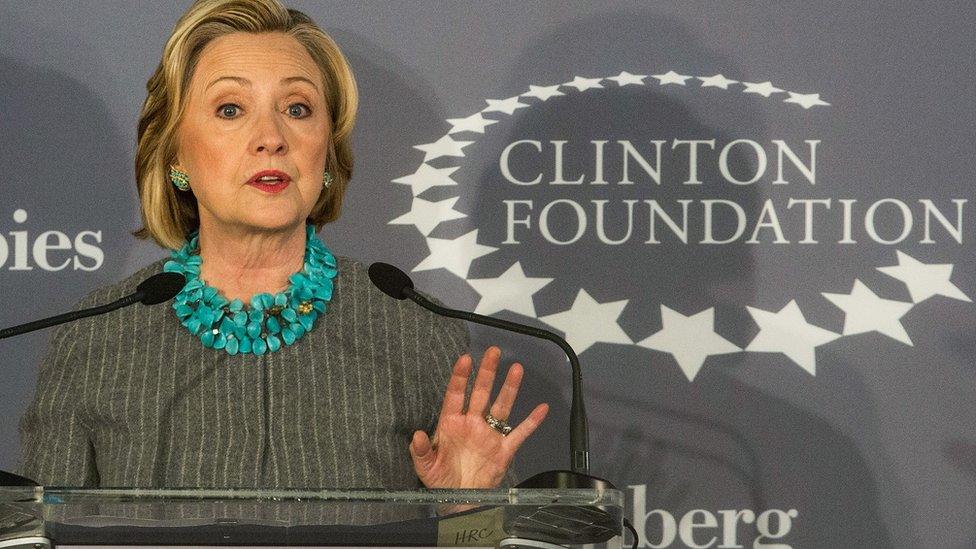 Hillary Clinton speaks at a Clinton Foundation event.