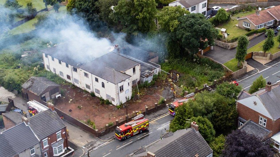 Blaze at derelict nursing home in Trimdon Station