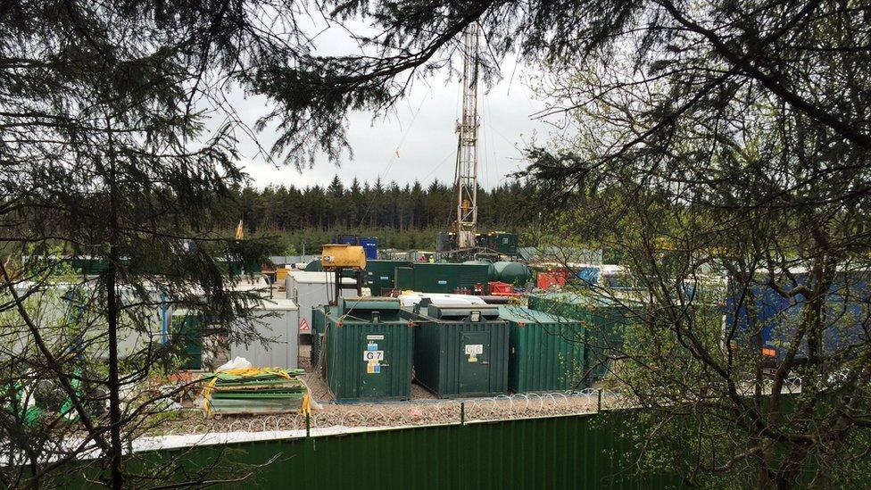 The drill is behind a fence in Woodburn forest