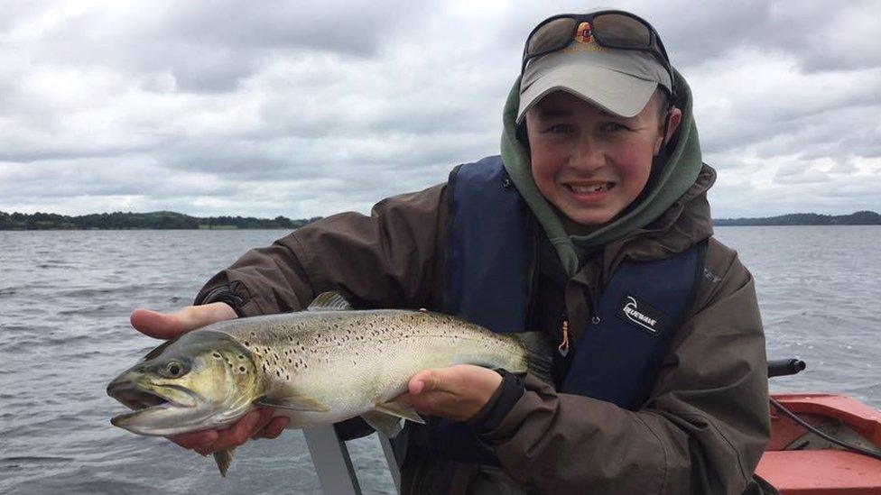 Stephen Coulter with his prize-winning catch