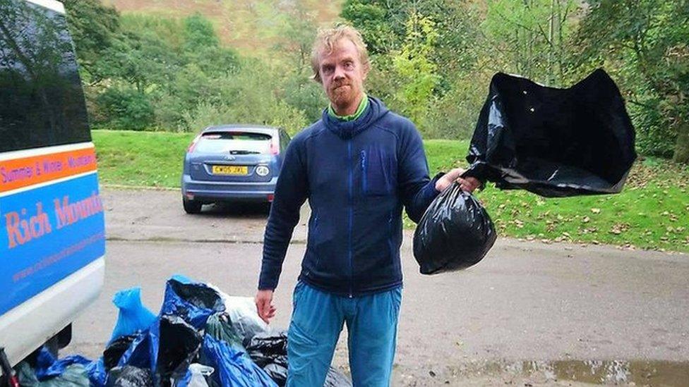 Rich Payne with bag of chewing gum