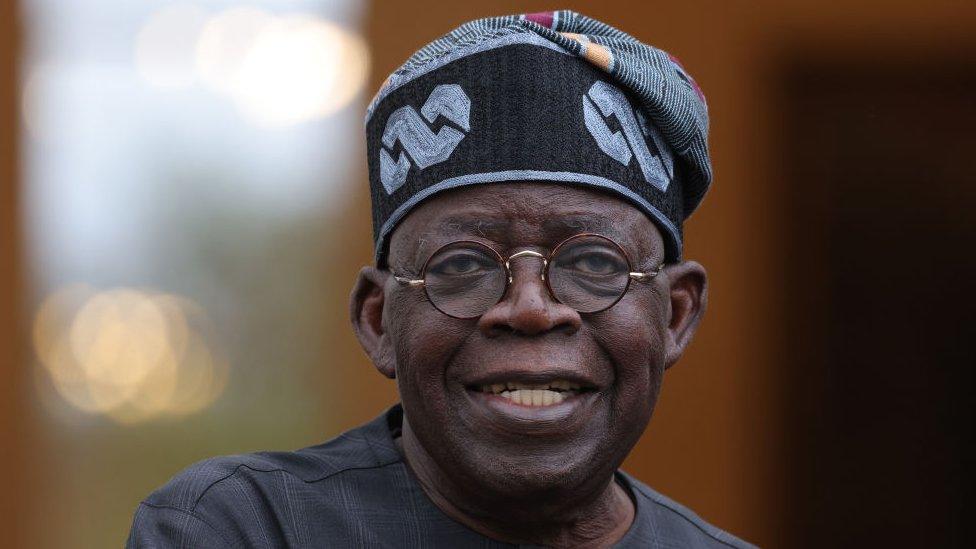 Bola Ahmed Adekunle Tinubu, President of Nigeria, arrives to meet with German President Frank-Walter Steinmeier at Schloss Bellevue during the G20 Compact With Africa conference on November 20, 2023 in Berlin, Germany.