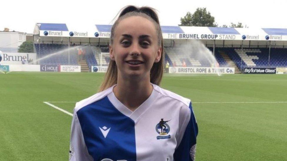 Rosie Hall in her Bristol Rovers kit