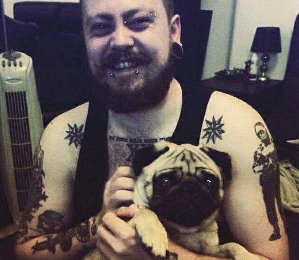 Mark Meechan and pug Buddha