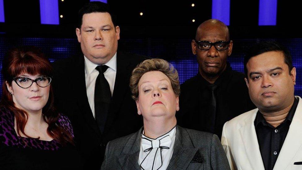 Paul Sinha (far right) with Jenny Ryan, Mark Labbett, Anne Hegerty and Shaun Wallace