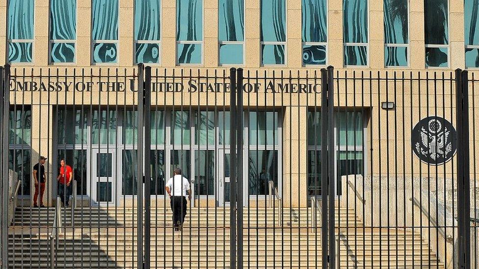 The US embassy in Havana, Cuba