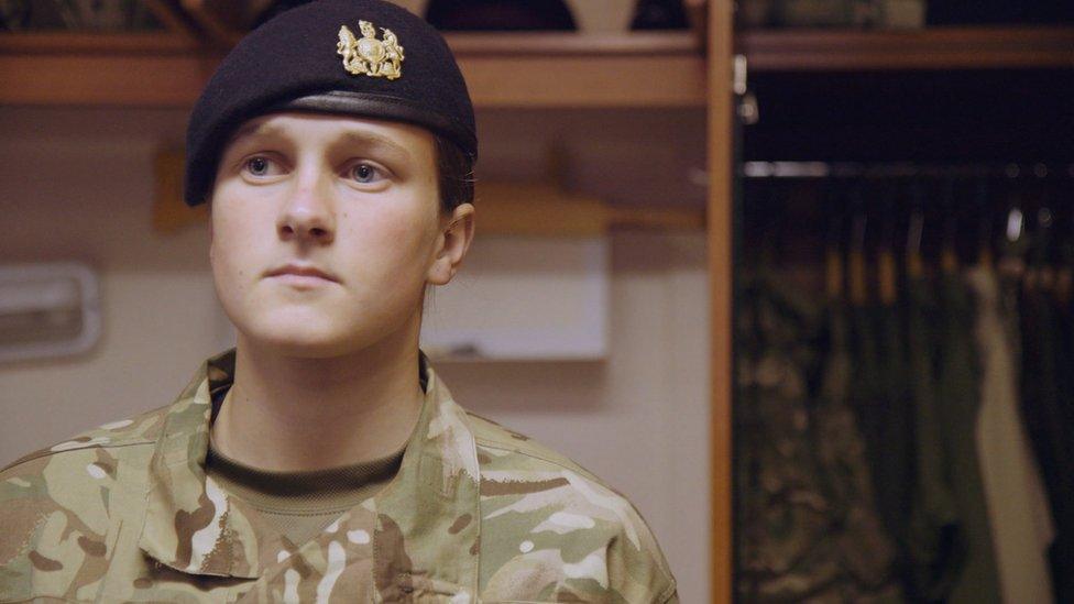 A British Army recruit