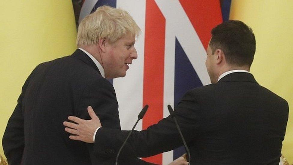 Boris Johnson and Volodymyr Zelensky