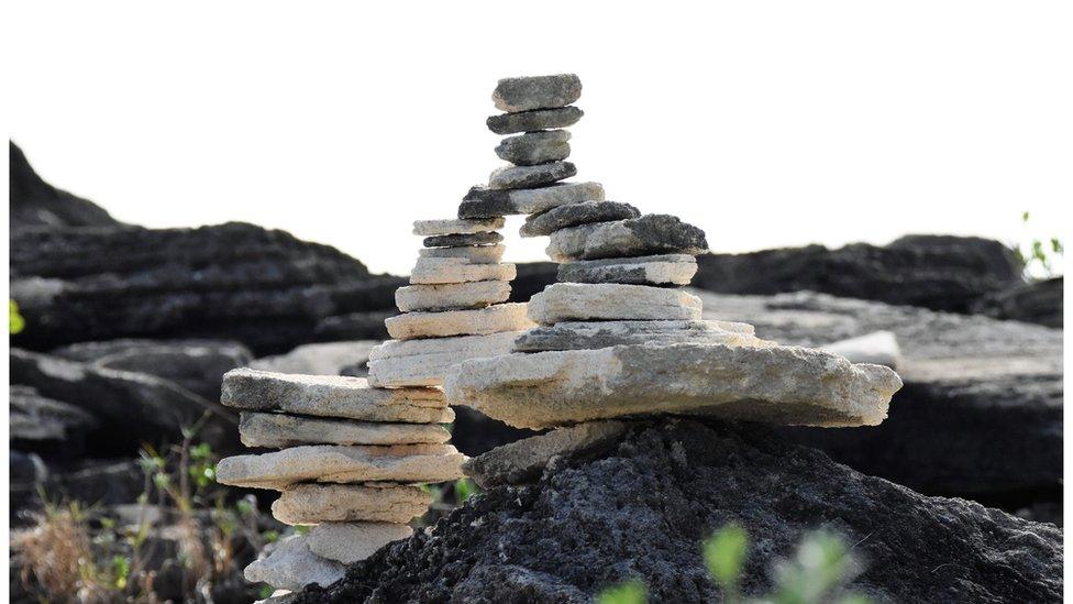 A photo of one of the piles of rocks in Bermuda
