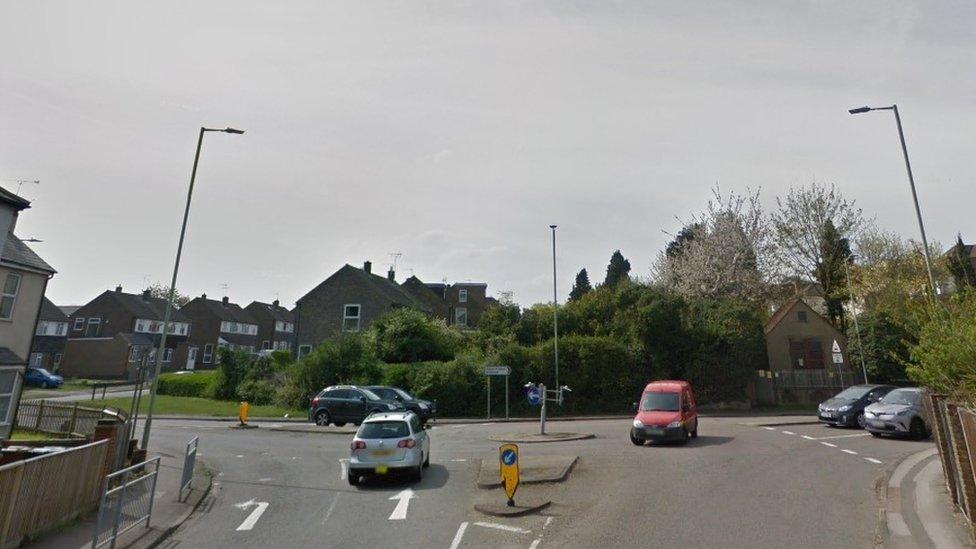 College Road roundabout junction with Tibbs Hill Road, Abbotts Langley