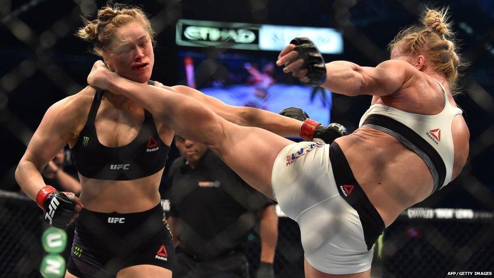 Ronda Rousey and Holly Holm