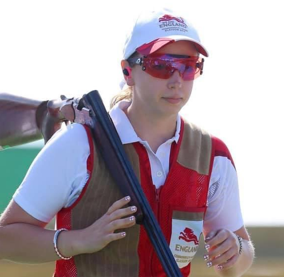 Sarah Gray (maiden name) competing at the Commonwealth Games in Glasgow