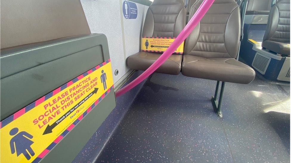 Interior of bus