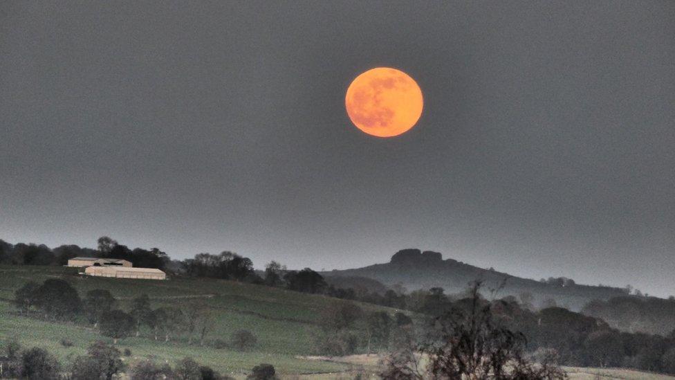 Full moon over Ilkley