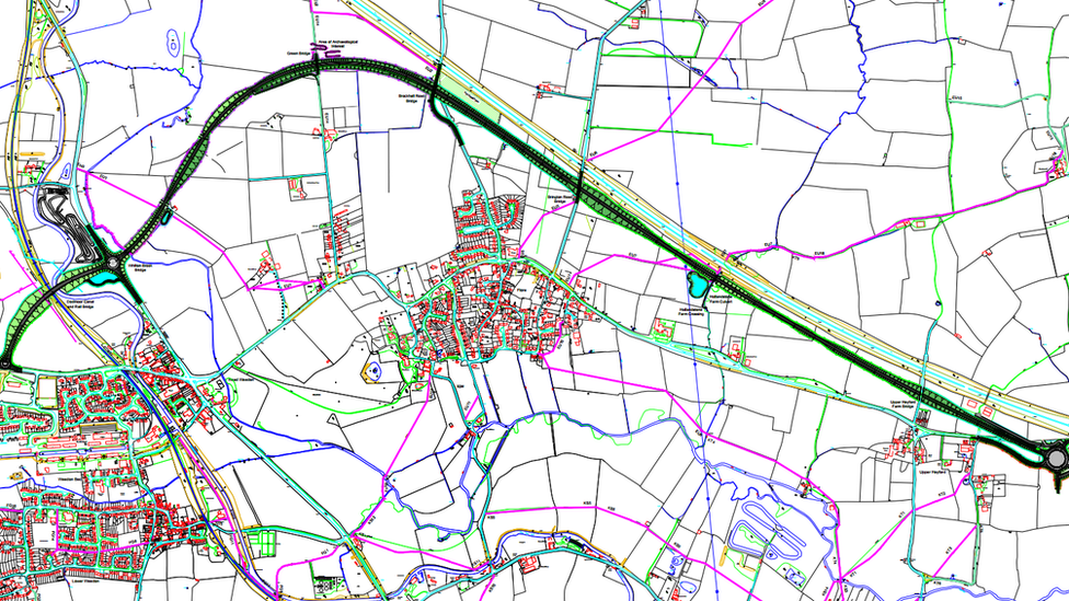 Map of the A45 link road