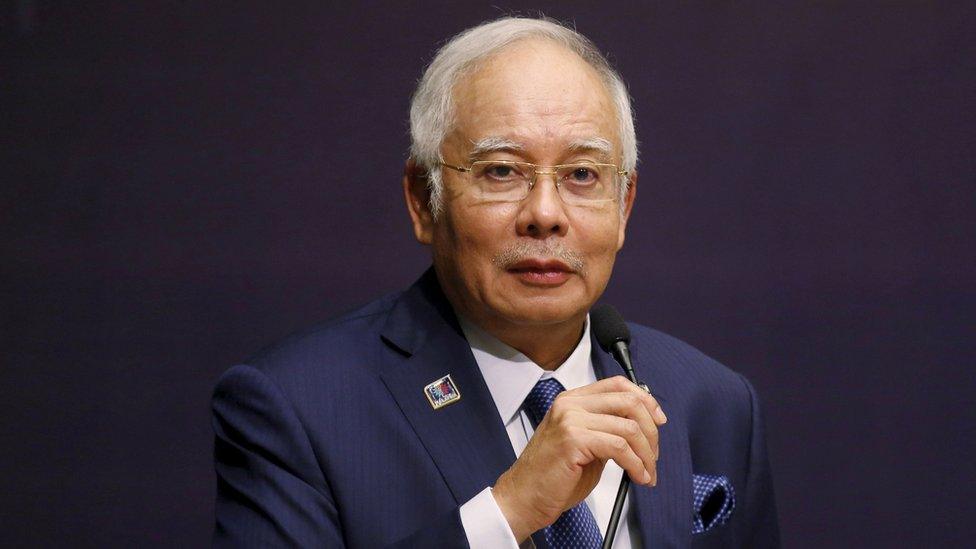 Malaysia's Najib Razak speaks at a conference