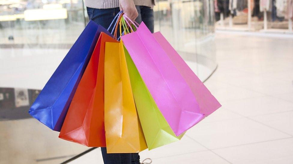 Woman holding shopping bags