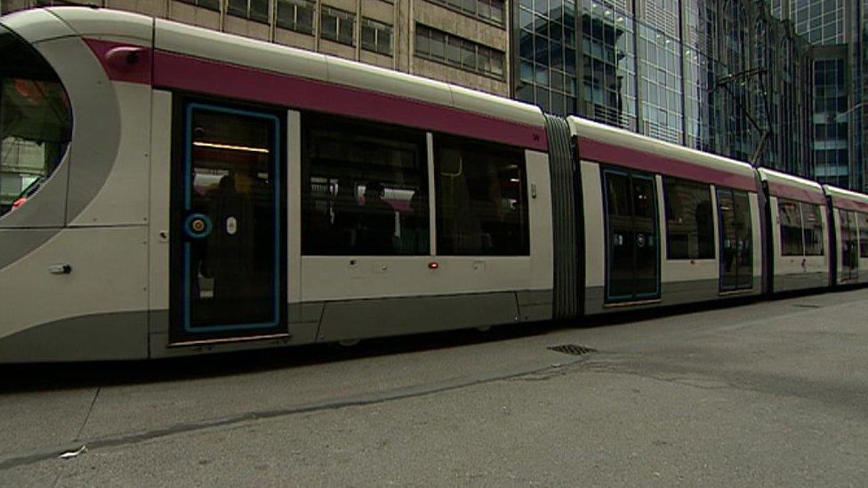 Midland Metro tram in Birmingham