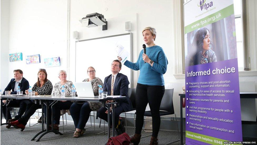 Stella Creasy speaking at the West Belfast Festival event, 8 August 2017