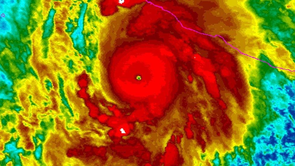 Hurricane Patricia moves over Mexico