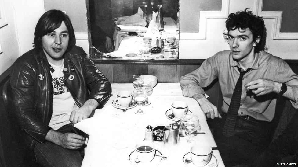 Robert Rental and Thomas Leer signing for Industrial Records