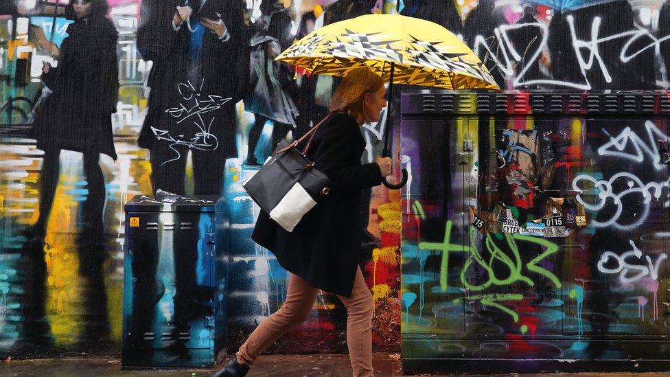 Women with umbrella