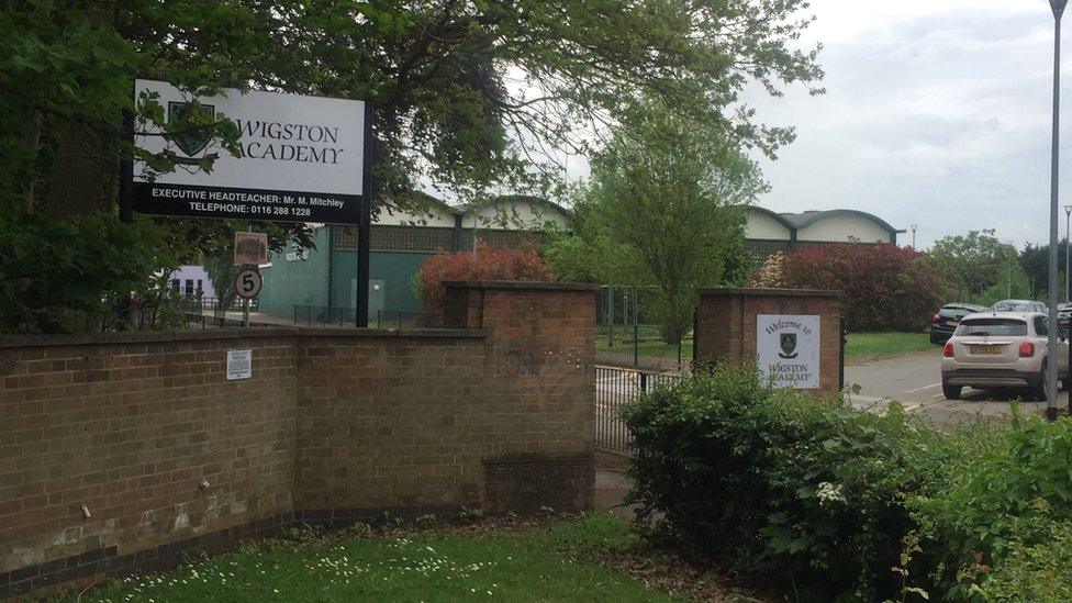 Entrance to Wigston Academy