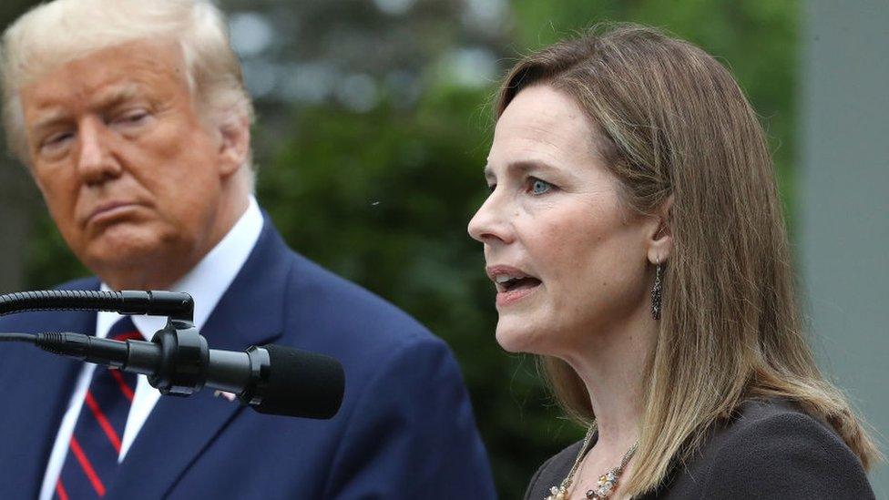 Amy Coney Barrett at White House nomination ceremony. 26 September