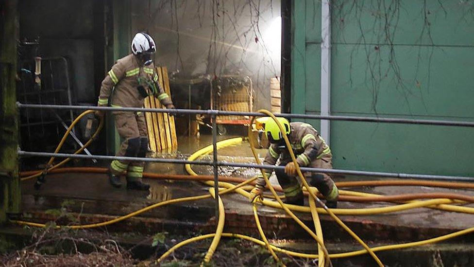 Fire at industrial unit on Frogmore Road