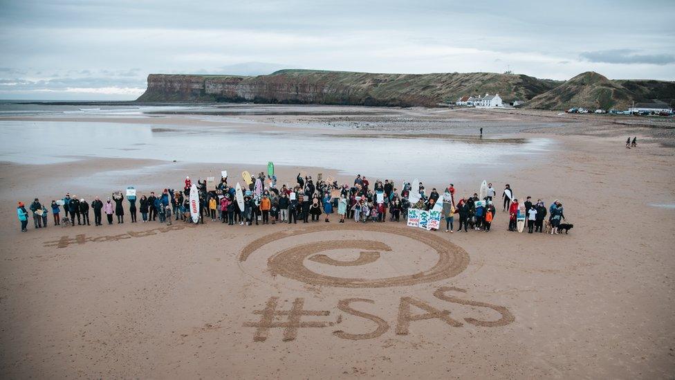 Saltburn protestors