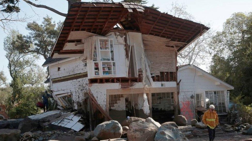 A destroyed house in Montecito, CA, 11 January 2018