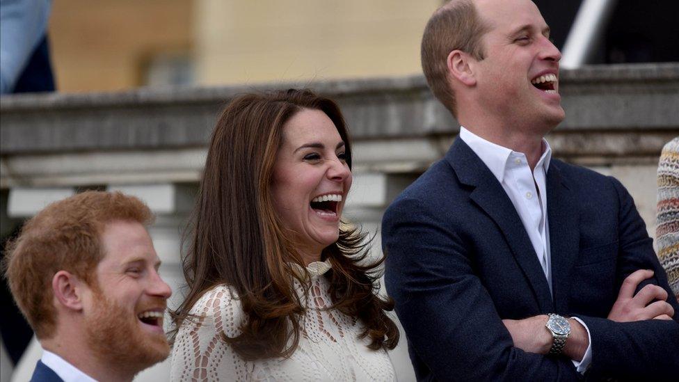 Prince Harry and the Duke and Duchess of Cambridge