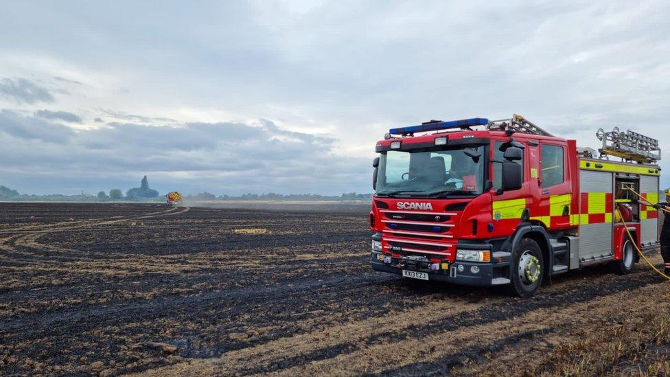 Haddenham crop fire