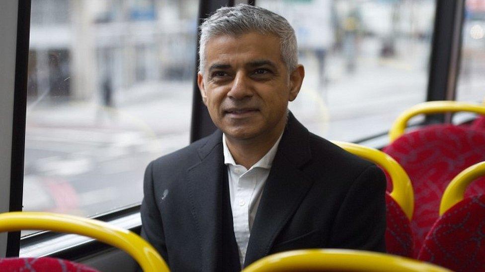 Sadiq Khan on bus