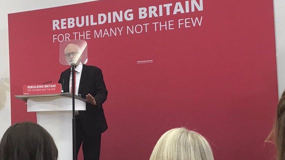 Jeremy Corbyn on the campaign trail in Corby