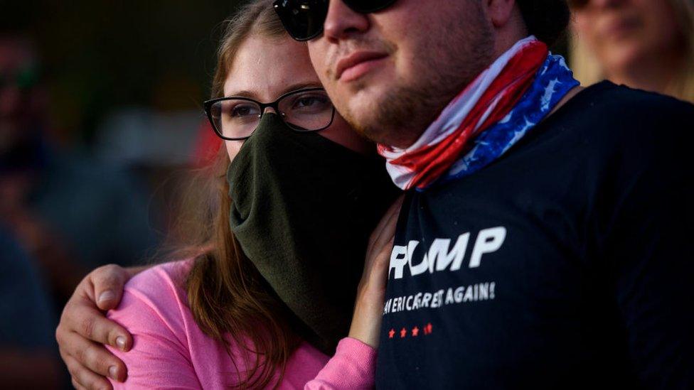 Couple at trump event