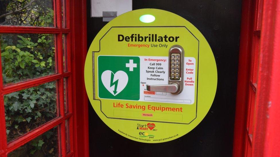 Defibrillator in a phone box